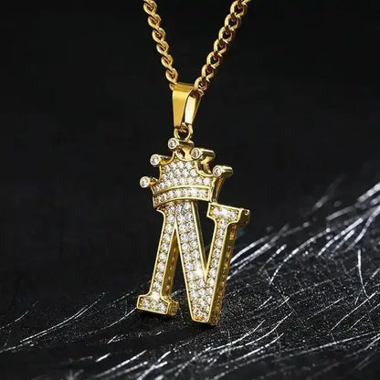 Zircon Alphabet Necklace - Personalized Sparkling Letter Pendant - Xandu Limited