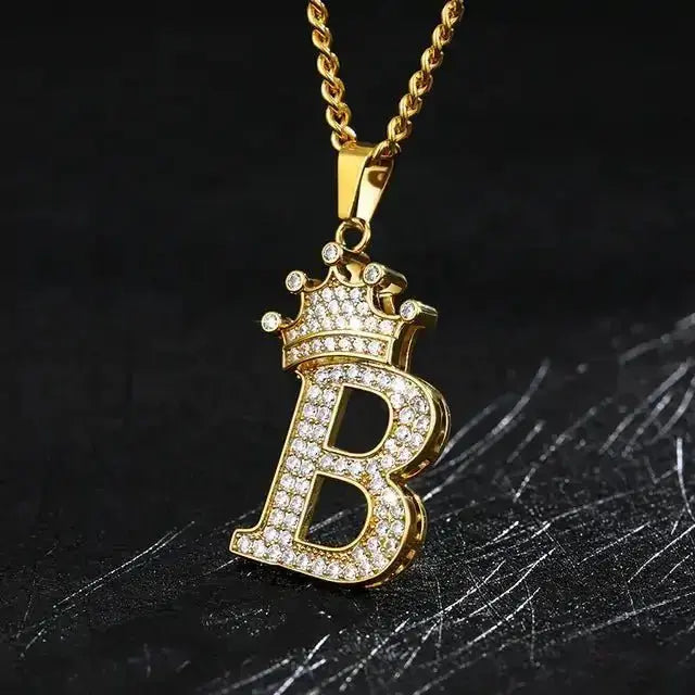 Zircon Alphabet Necklace - Personalized Sparkling Letter Pendant - Xandu Limited