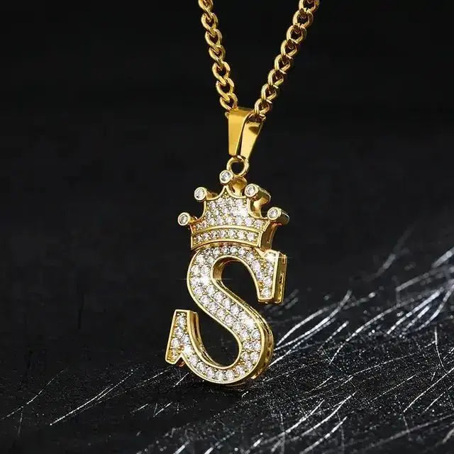 Zircon Alphabet Necklace - Personalized Sparkling Letter Pendant - Xandu Limited