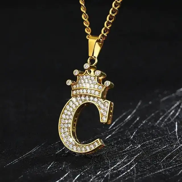 Zircon Alphabet Necklace - Personalized Sparkling Letter Pendant - Xandu Limited