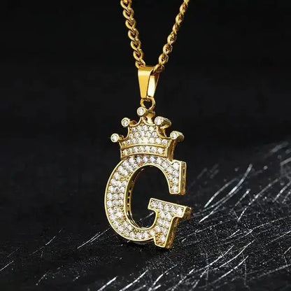 Zircon Alphabet Necklace - Personalized Sparkling Letter Pendant - Xandu Limited