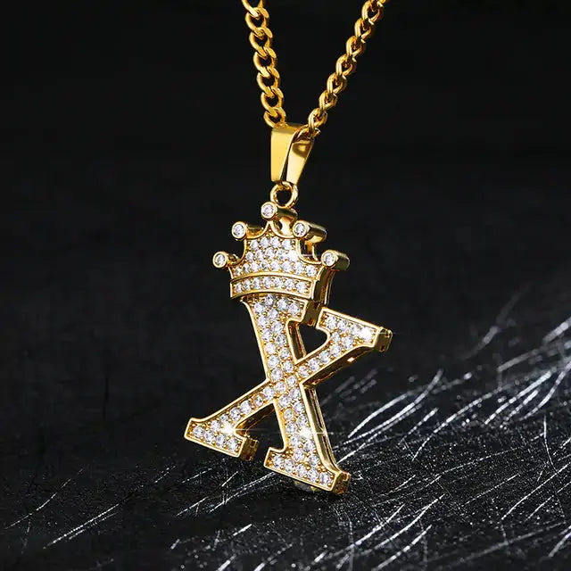 Zircon Alphabet Necklace - Personalized Sparkling Letter Pendant - Xandu Limited