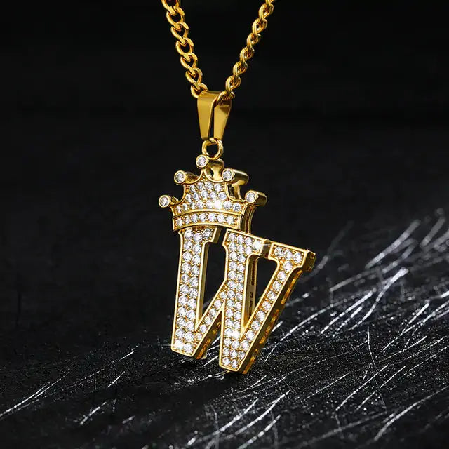 Zircon Alphabet Necklace - Personalized Sparkling Letter Pendant - Xandu Limited