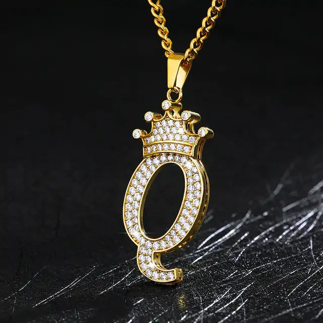 Zircon Alphabet Necklace - Personalized Sparkling Letter Pendant - Xandu Limited