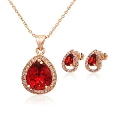 Zircon Jewelry Set - Elegant Necklace, Earrings & Bracelet Set - Xandu Limited