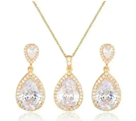 Zircon Jewelry Set - Elegant Necklace, Earrings & Bracelet Set - Xandu Limited