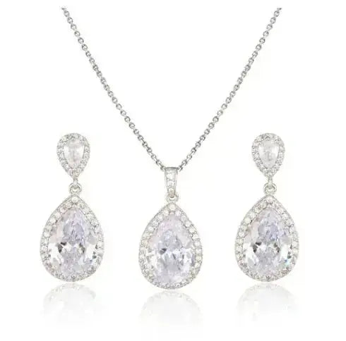 Zircon Jewelry Set - Elegant Necklace, Earrings & Bracelet Set - Xandu Limited