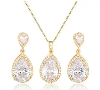 Zircon Jewelry Set - Elegant Necklace, Earrings & Bracelet Set - Xandu Limited