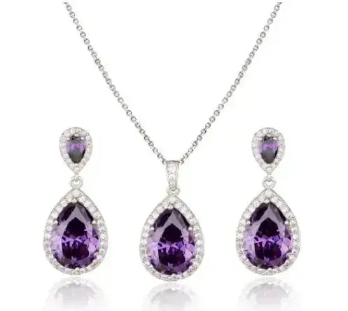 Zircon Jewelry Set - Elegant Necklace, Earrings & Bracelet Set - Xandu Limited