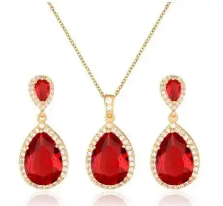 Zircon Jewelry Set - Elegant Necklace, Earrings & Bracelet Set - Xandu Limited