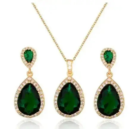 Zircon Jewelry Set - Elegant Necklace, Earrings & Bracelet Set - Xandu Limited