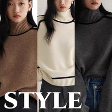 Autumn And Winter Half Turtleneck Three - dimensional Casual Loose Pullover Knitted Sweater Fashion Knit Top Outerwear - Xandu Limited