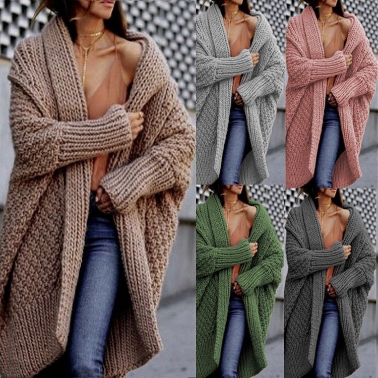 Autumn And Winter Long Thick Sweater Cardigan For Women - Xandu Limited