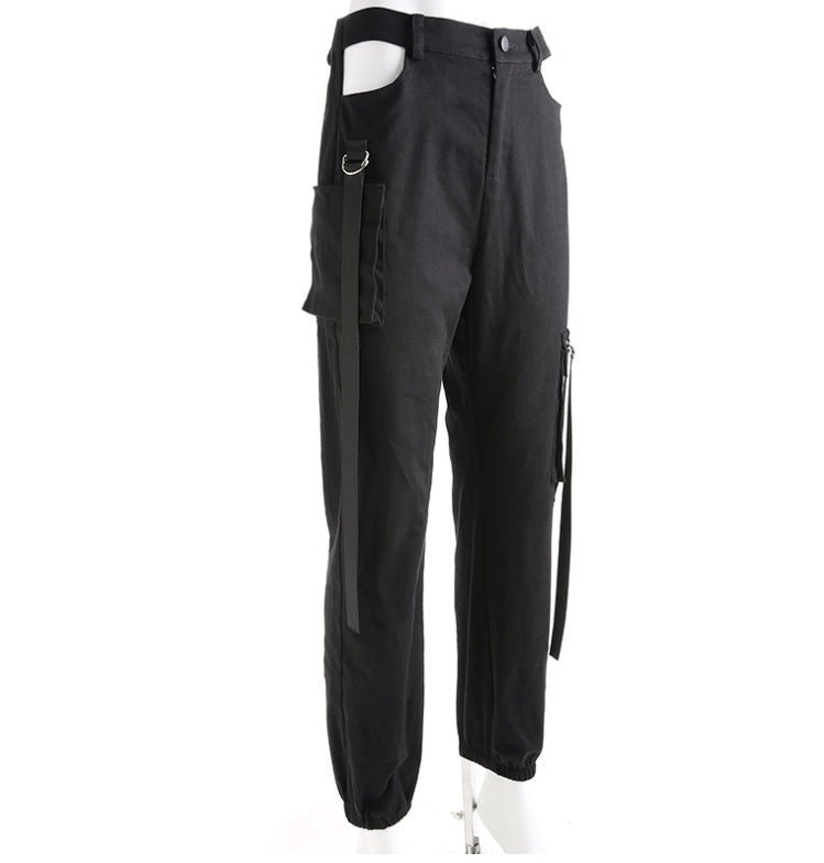 Black High - Waist Pencil Pants – Patchwork Hollow Streetwear Style - Xandu Limited