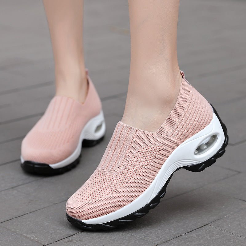 Breathable Mesh Sneakers – Slip - On Air Cushion Thick Sole Shoes - Xandu Limited