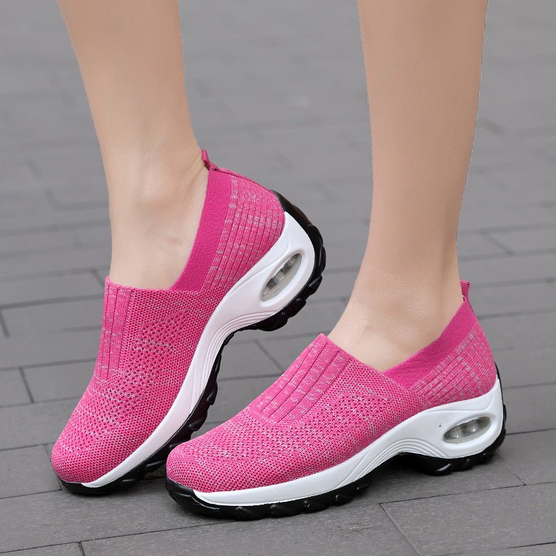 Breathable Mesh Sneakers – Slip - On Air Cushion Thick Sole Shoes - Xandu Limited