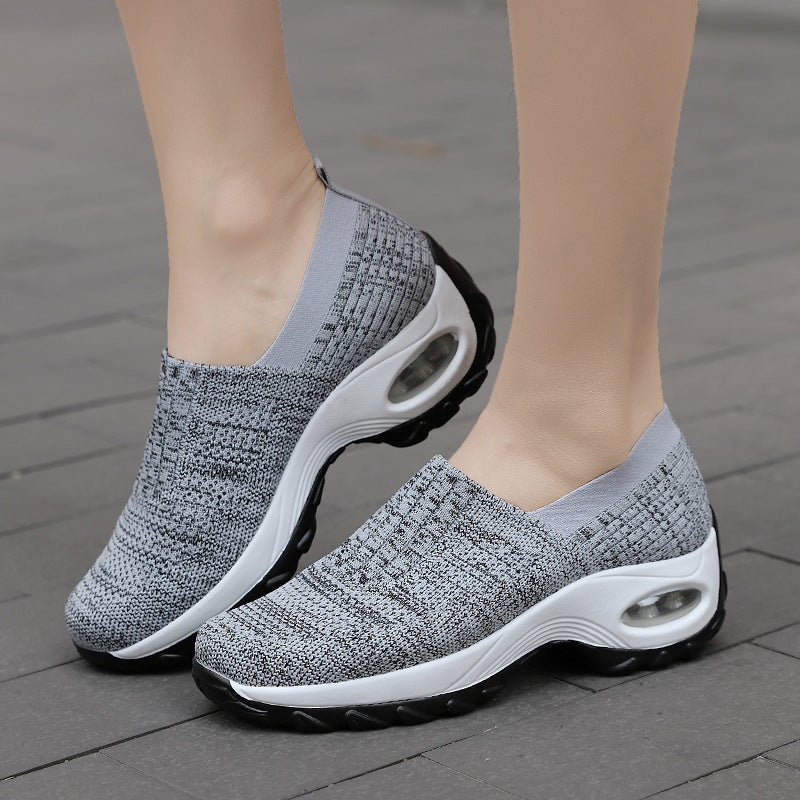 Breathable Mesh Sneakers – Slip - On Air Cushion Thick Sole Shoes - Xandu Limited