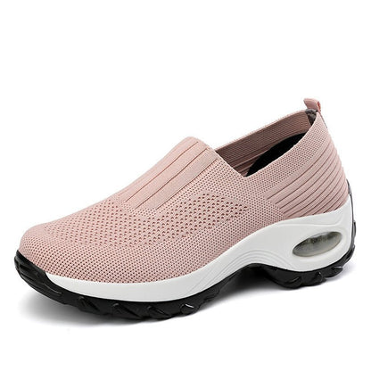 Breathable Mesh Sneakers – Slip - On Air Cushion Thick Sole Shoes - Xandu Limited