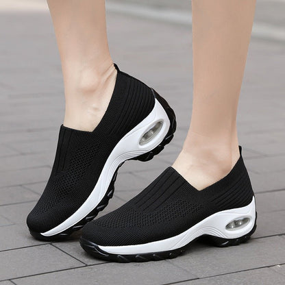 Breathable Mesh Sneakers – Slip - On Air Cushion Thick Sole Shoes - Xandu Limited