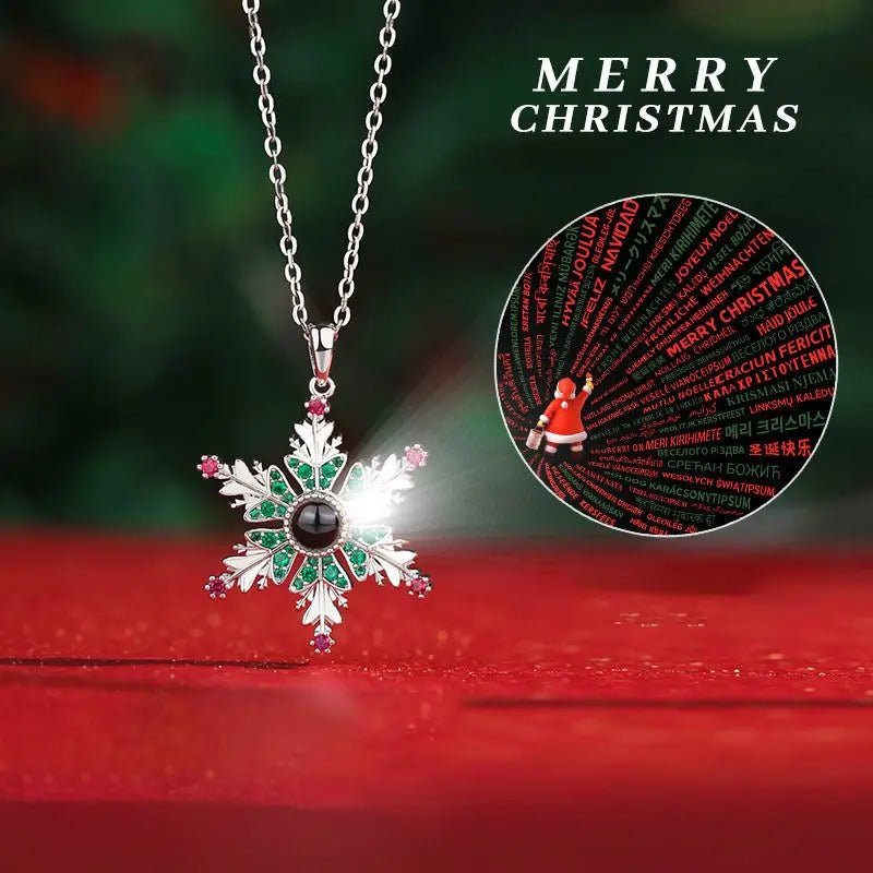 Christmas Snowflake Projection Necklace - Romantic Gift for Couples - Xandu Limited