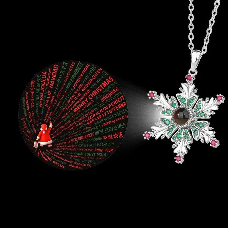 Christmas Snowflake Projection Necklace - Romantic Gift for Couples - Xandu Limited