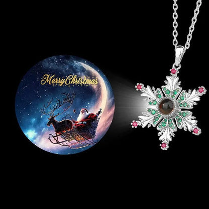 Christmas Snowflake Projection Necklace - Romantic Gift for Couples - Xandu Limited