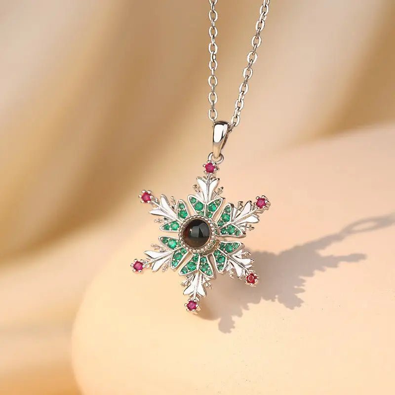 Christmas Snowflake Projection Necklace - Romantic Gift for Couples - Xandu Limited