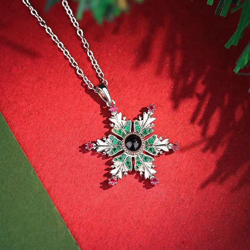 Christmas Snowflake Projection Necklace - Romantic Gift for Couples - Xandu Limited