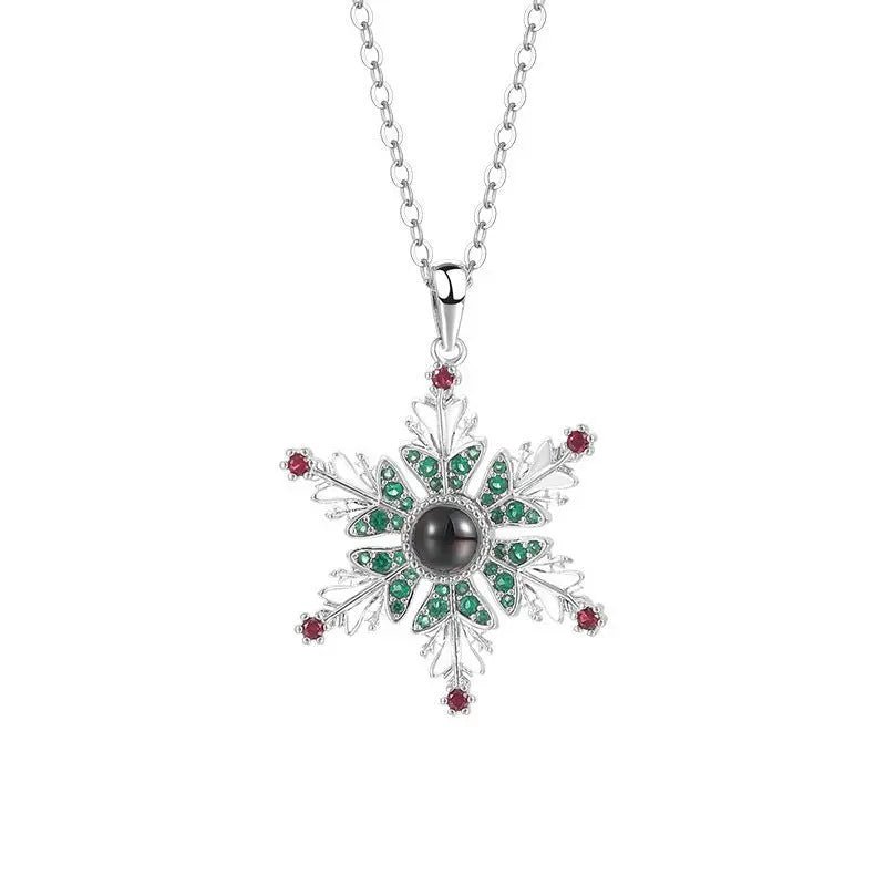 Christmas Snowflake Projection Necklace - Romantic Gift for Couples - Xandu Limited