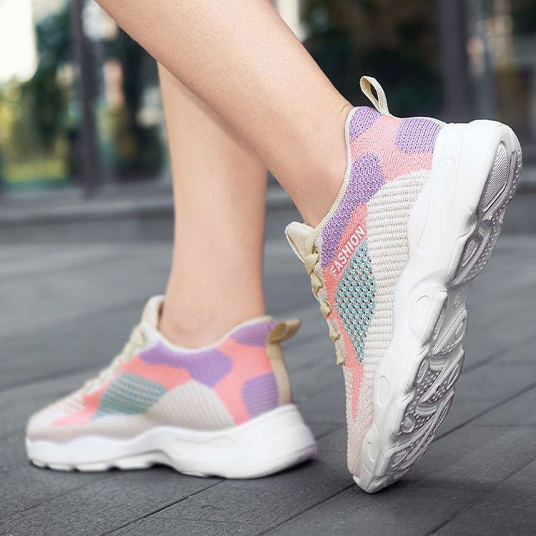 Colorblock Lace - Up Sneakers – Lightweight Walking & Running Shoes - Xandu Limited