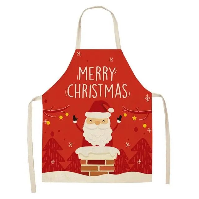 Creative Christmas Cotton Linen Apron - Festive Kitchen Decor - Xandu Limited