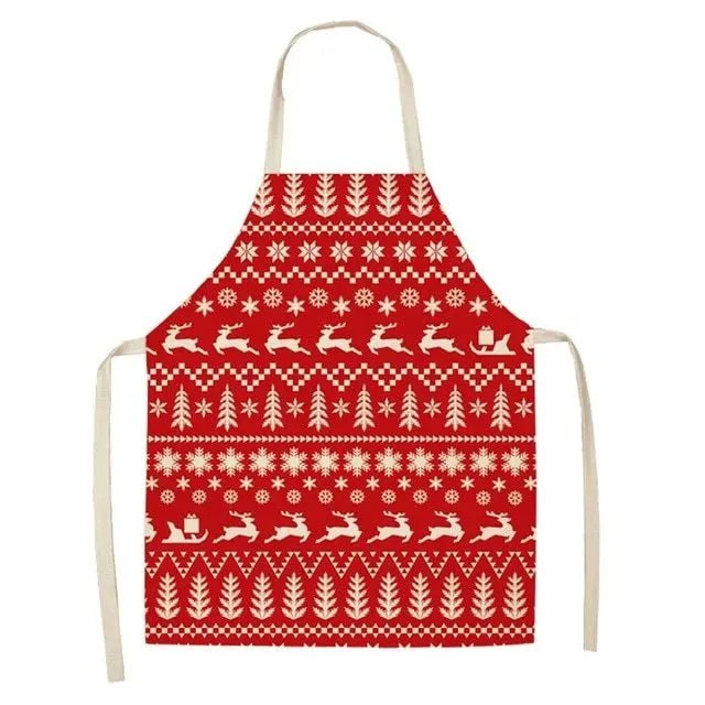 Creative Christmas Cotton Linen Apron - Festive Kitchen Decor - Xandu Limited