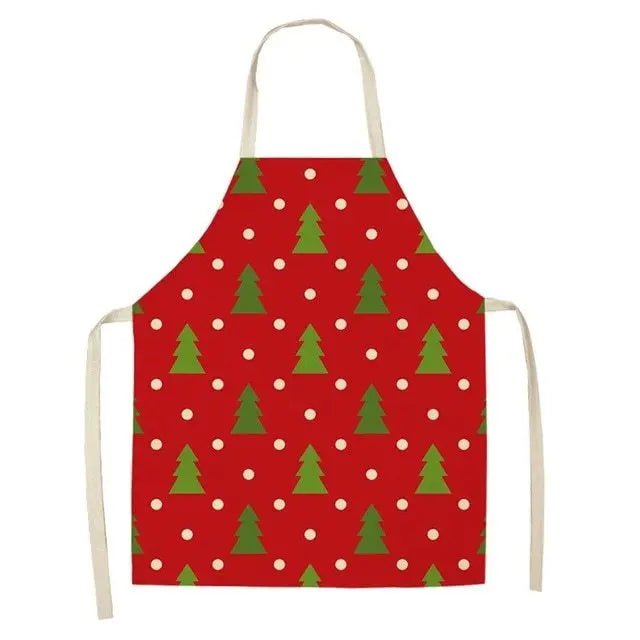 Creative Christmas Cotton Linen Apron - Festive Kitchen Decor - Xandu Limited