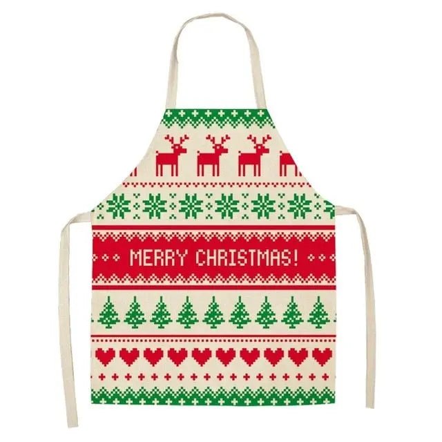 Creative Christmas Cotton Linen Apron - Festive Kitchen Decor - Xandu Limited