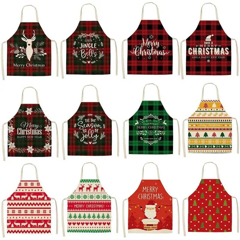 Creative Christmas Cotton Linen Apron - Festive Kitchen Decor - Xandu Limited