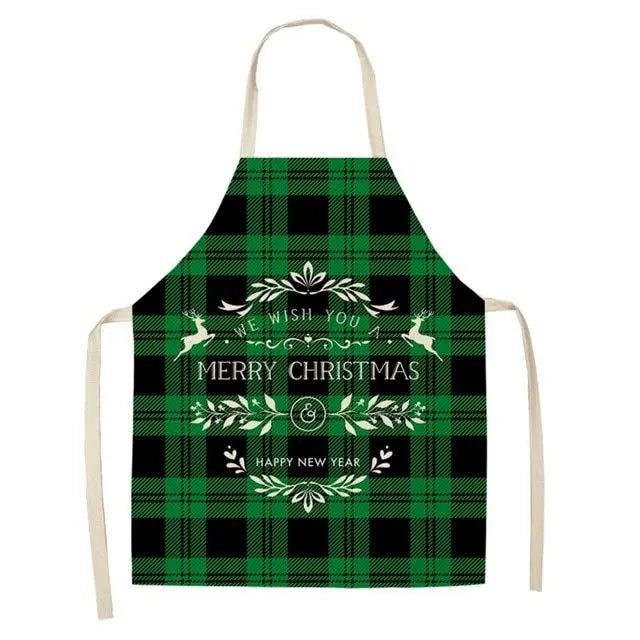 Creative Christmas Cotton Linen Apron - Festive Kitchen Decor - Xandu Limited