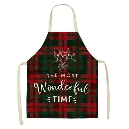 Creative Christmas Cotton Linen Apron - Festive Kitchen Decor - Xandu Limited