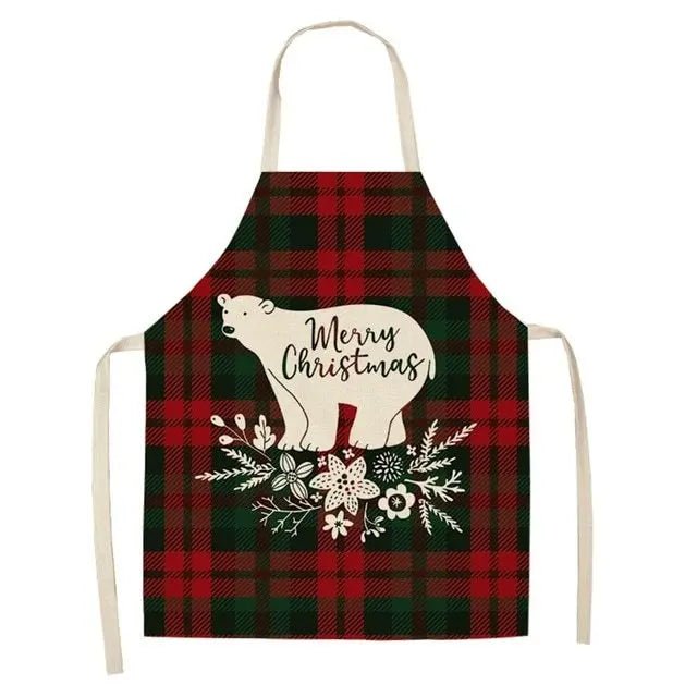 Creative Christmas Cotton Linen Apron - Festive Kitchen Decor - Xandu Limited