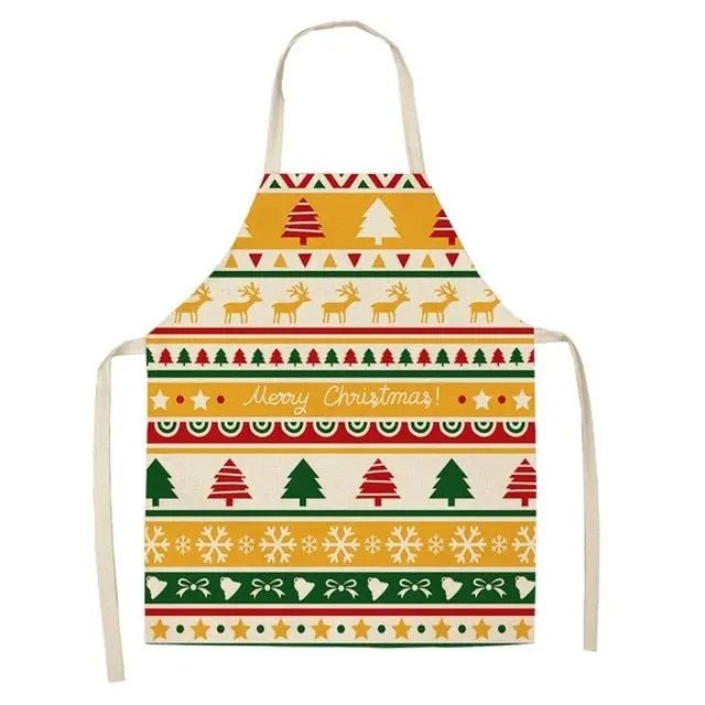 Creative Christmas Cotton Linen Apron - Festive Kitchen Decor - Xandu Limited