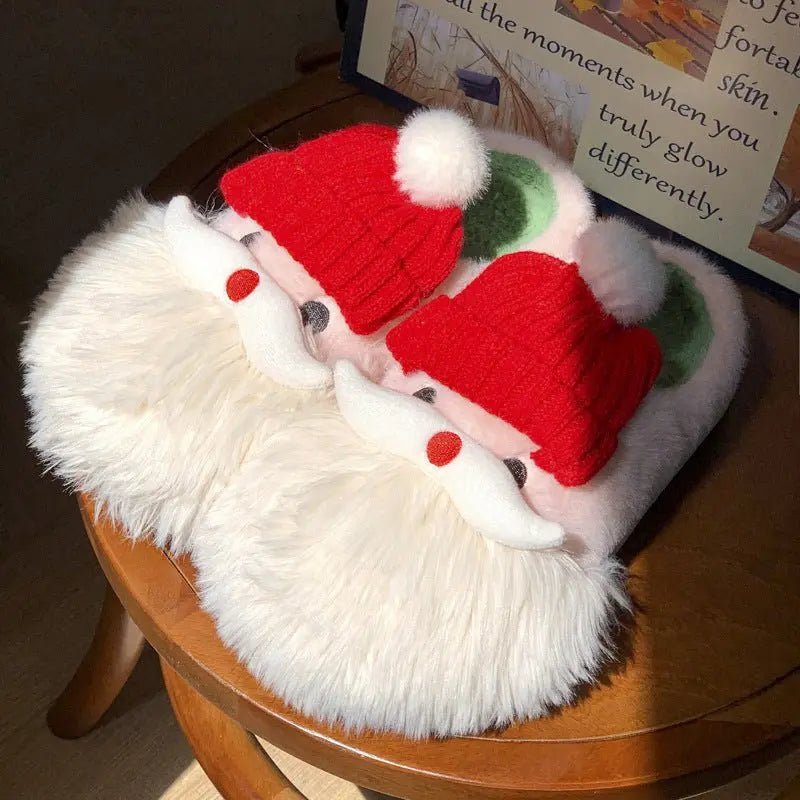 Cute Santa Claus Home Slippers - Plush Winter Shoes for Women - Xandu Limited