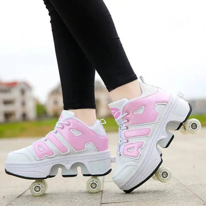 Double - Wheel Row Sneakers – Retractable Kids’ Shoes for Boys & Girls - Xandu Limited