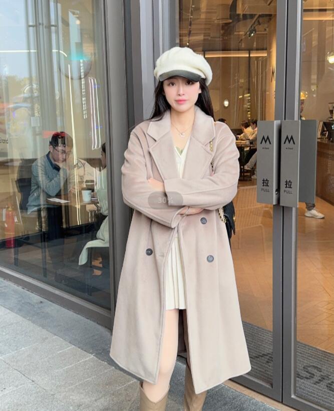 Elegant Double - Breasted Woolen Overcoat – Women's Autumn & Winter Style - Xandu Limited