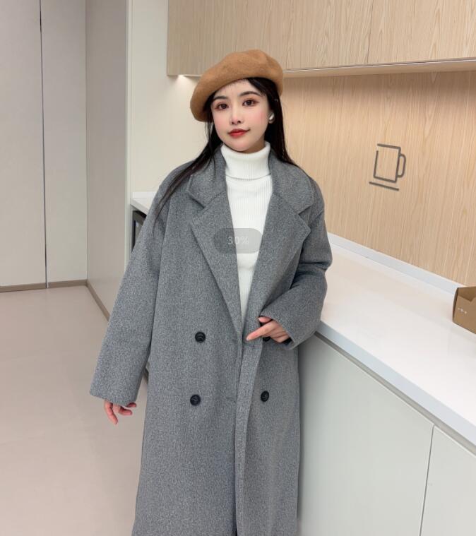 Elegant Double - Breasted Woolen Overcoat – Women's Autumn & Winter Style - Xandu Limited