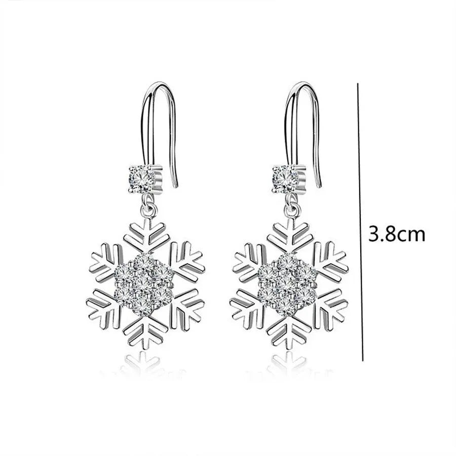 Elegant Snowflake Rhinestone Earrings - Fashionable Christmas Jewelry - Xandu Limited