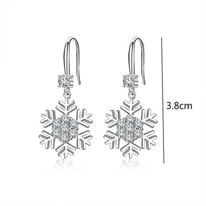 Elegant Snowflake Rhinestone Earrings - Fashionable Christmas Jewelry - Xandu Limited