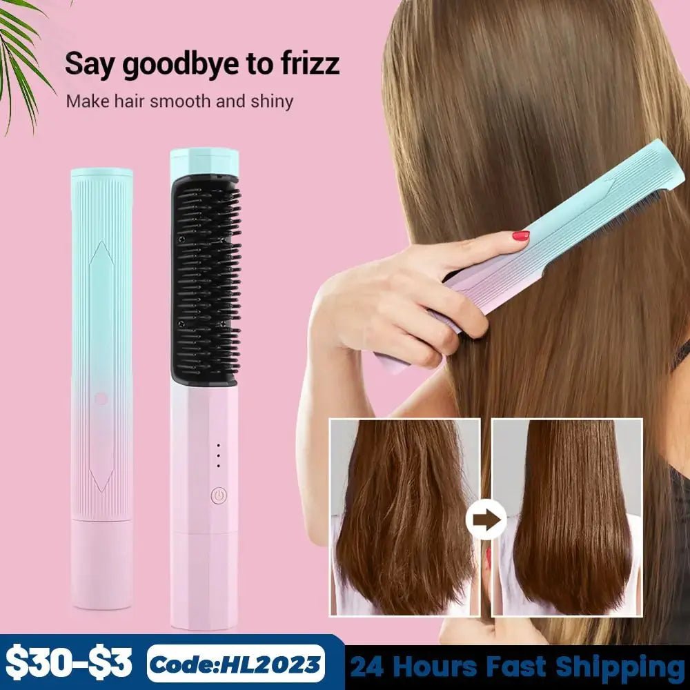 Hair Straightener Brush (2 In 1 ) - Xandu Limited