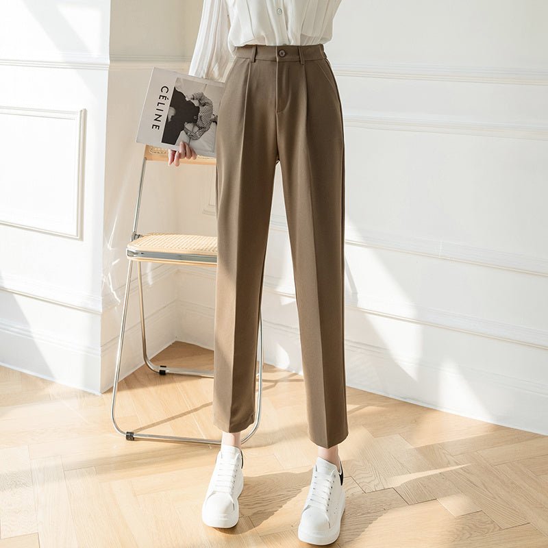 High - Waist Nine - Point Suit Pants – Slim Loose Straight Casual Fit - Xandu Limited