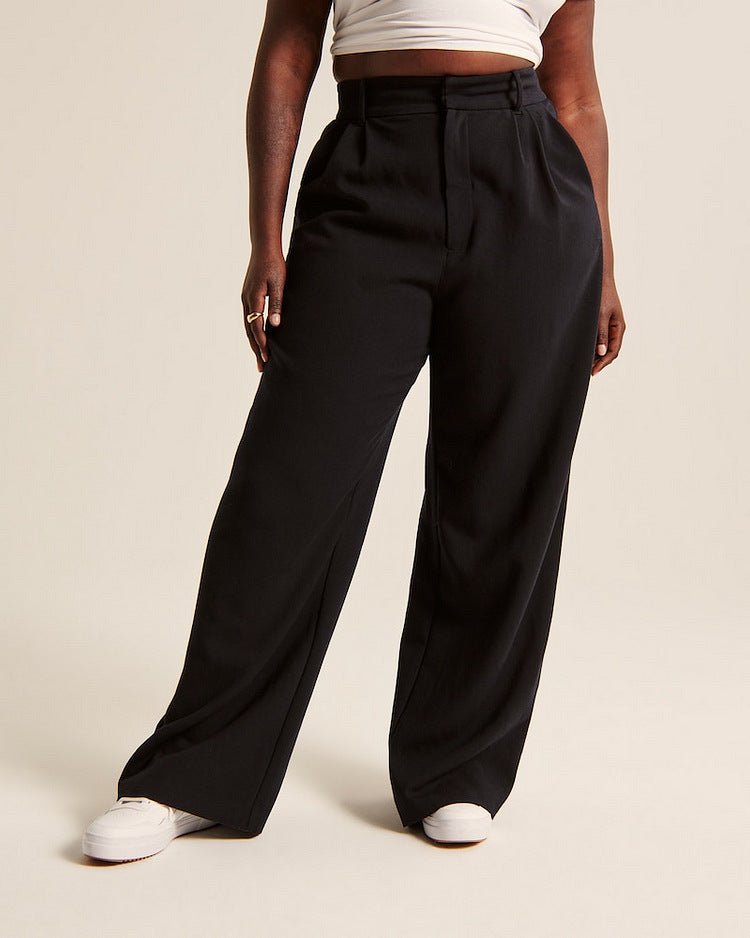 High Waist Wide - Leg Trousers – Straight Casual Pants with Pockets - Xandu Limited