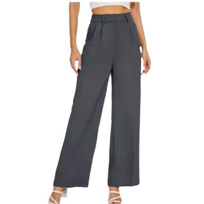 High Waist Wide - Leg Trousers – Straight Casual Pants with Pockets - Xandu Limited