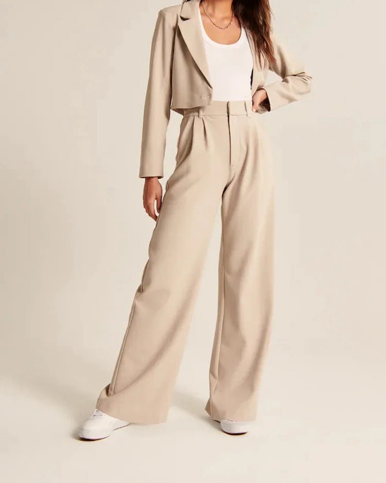 High Waist Wide - Leg Trousers – Straight Casual Pants with Pockets - Xandu Limited